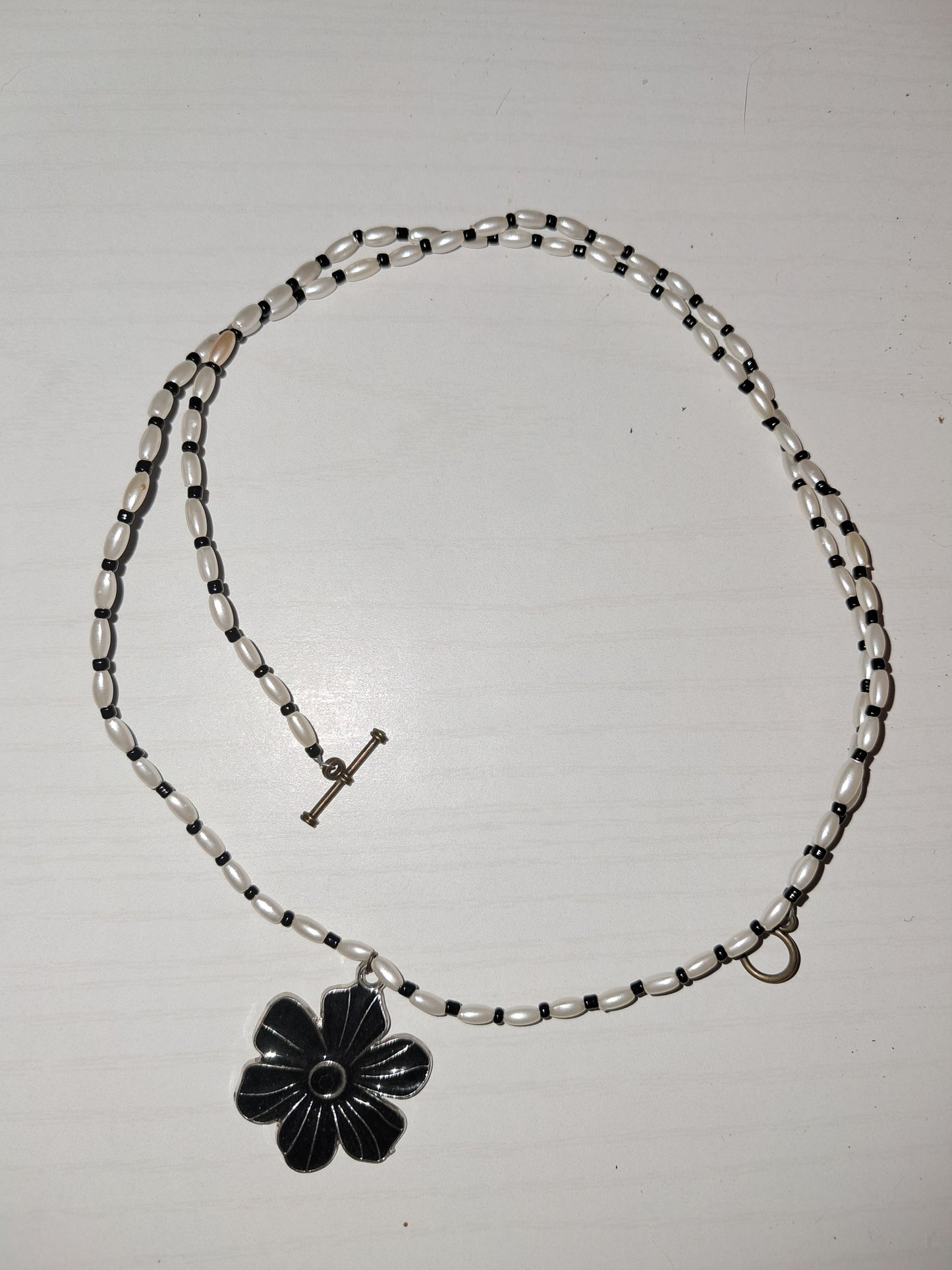 Black flower necklace