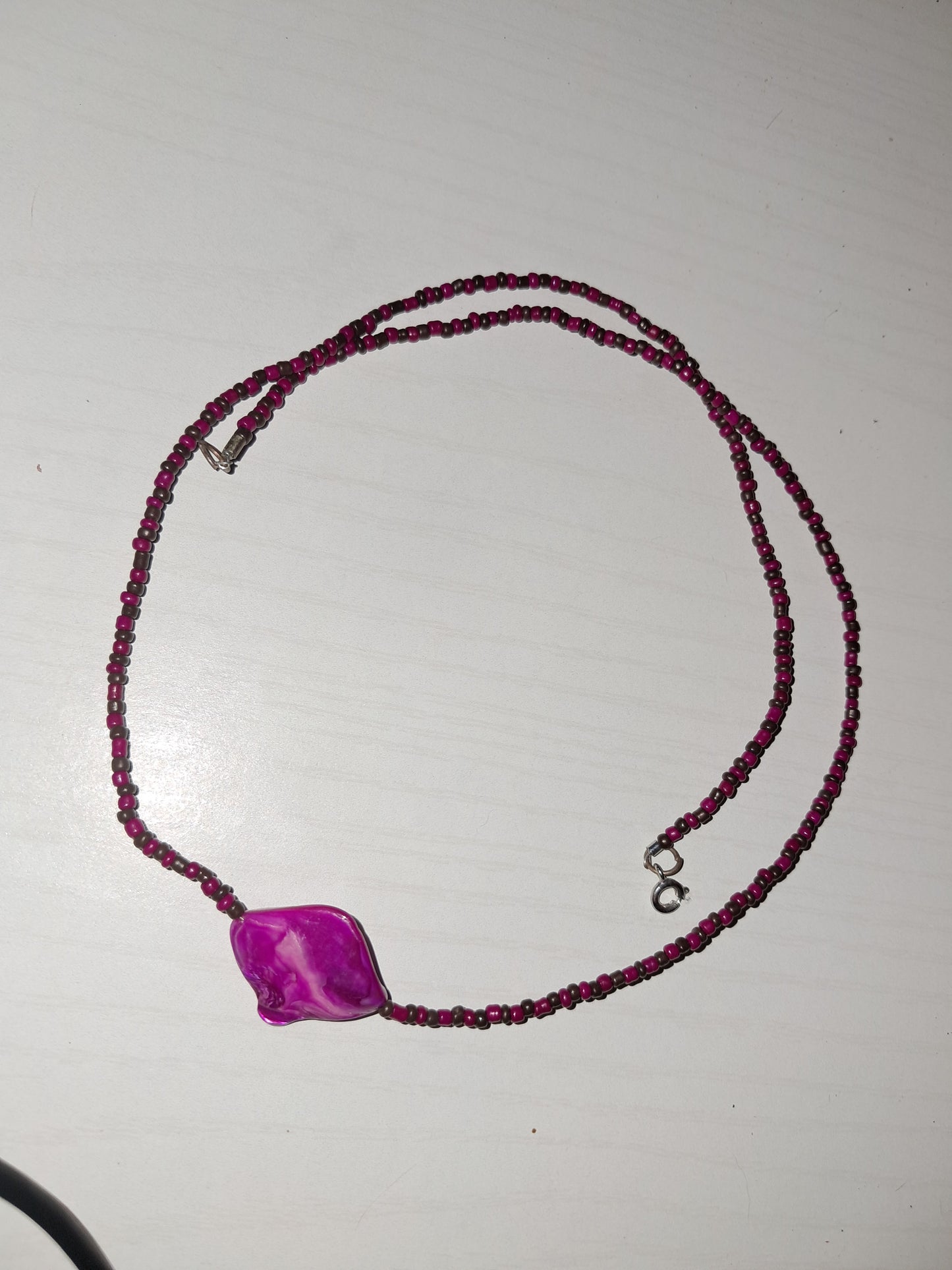 Pink rock necklace