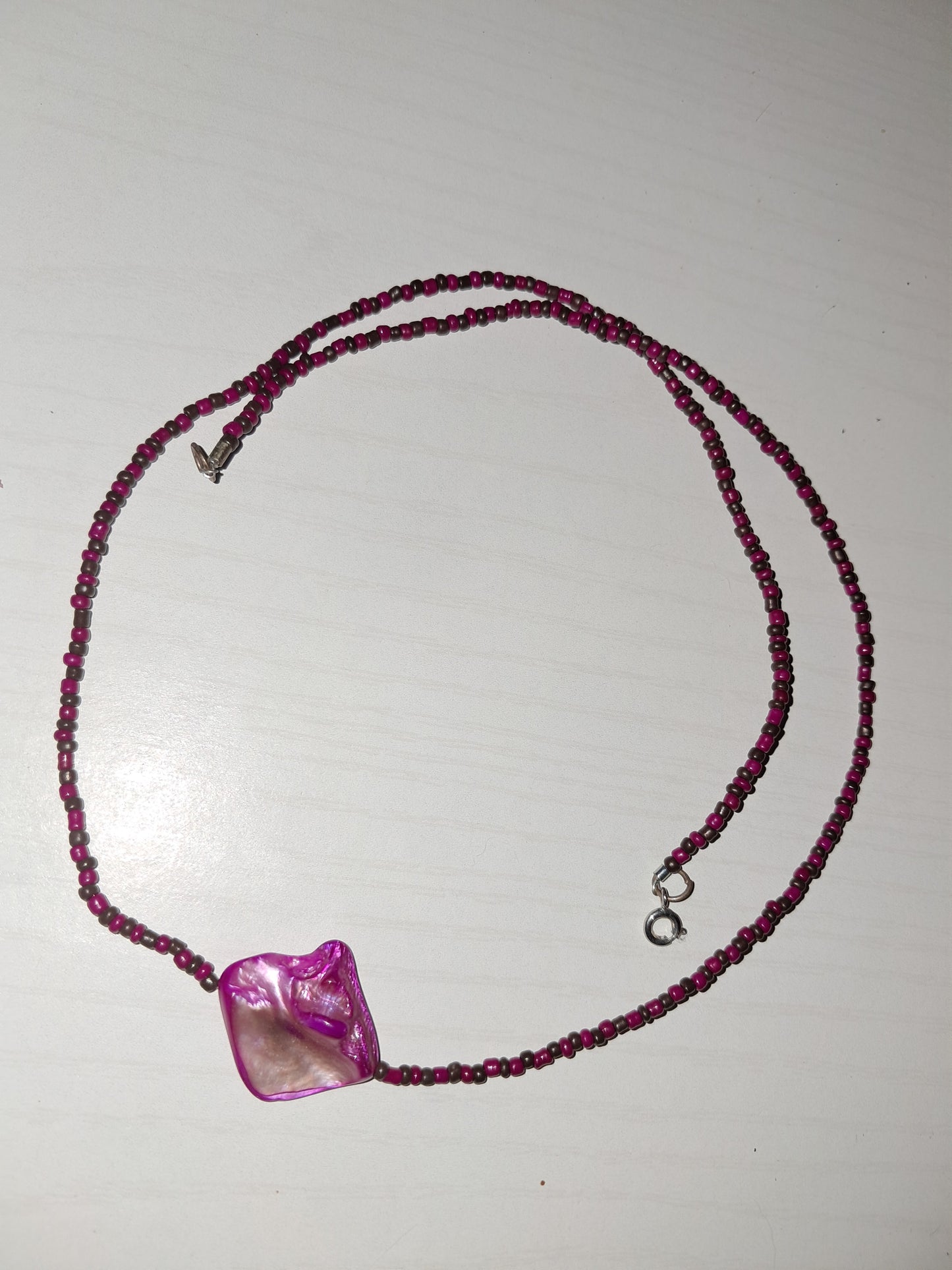 Pink rock necklace