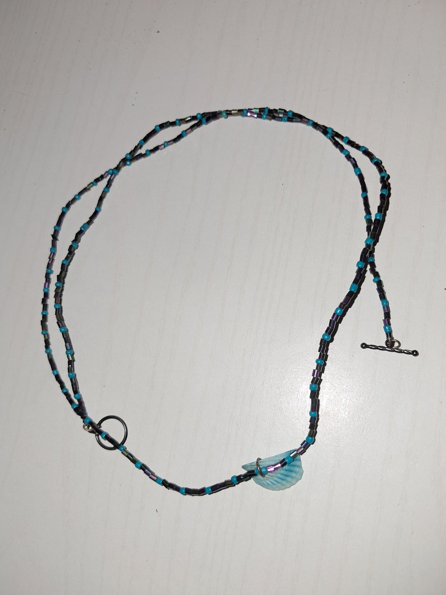 Blue shell necklace