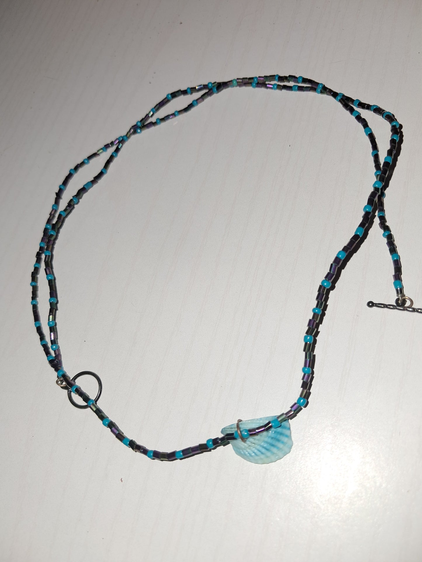 Blue shell necklace