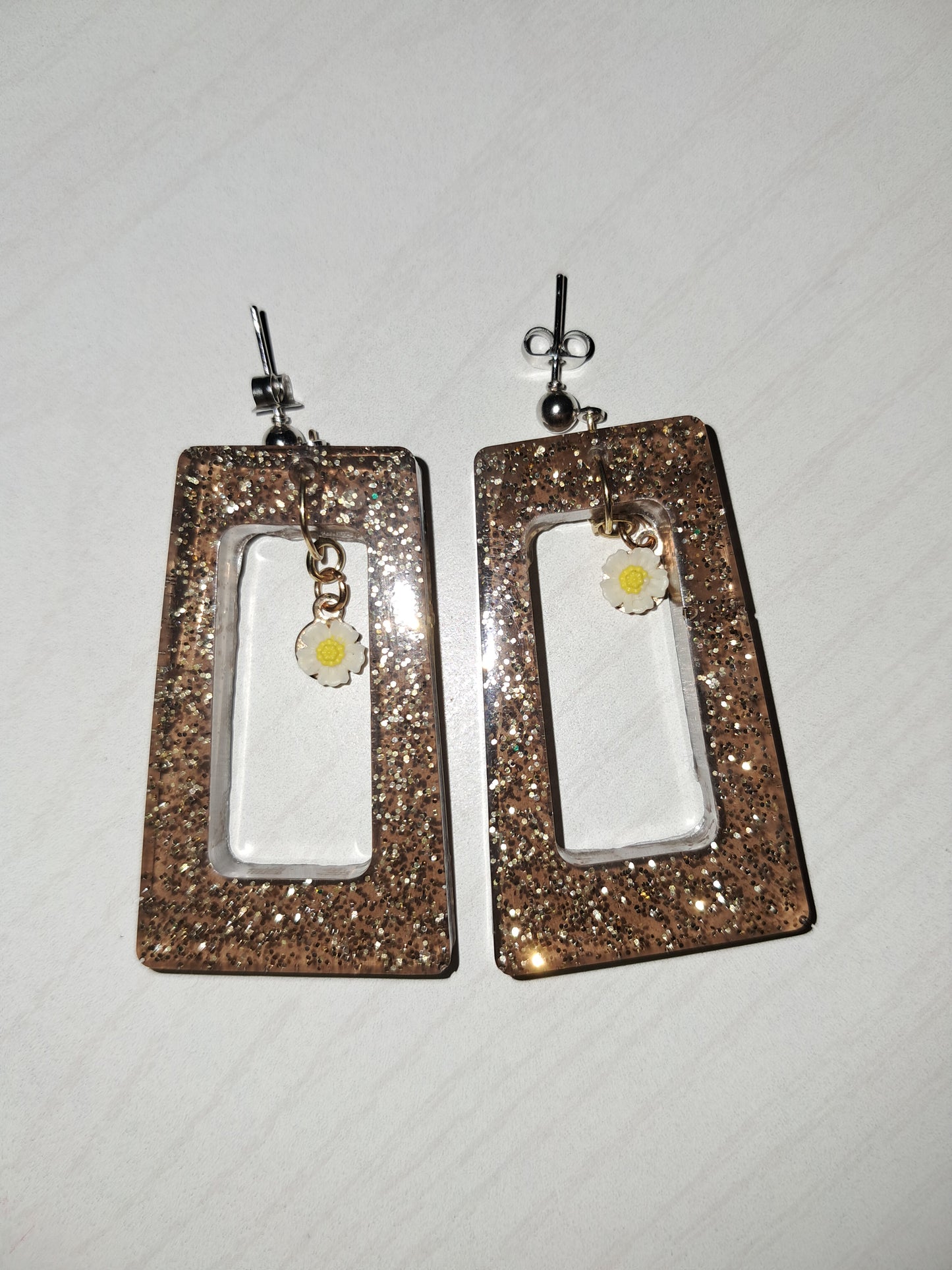 Brown sparkle earrings