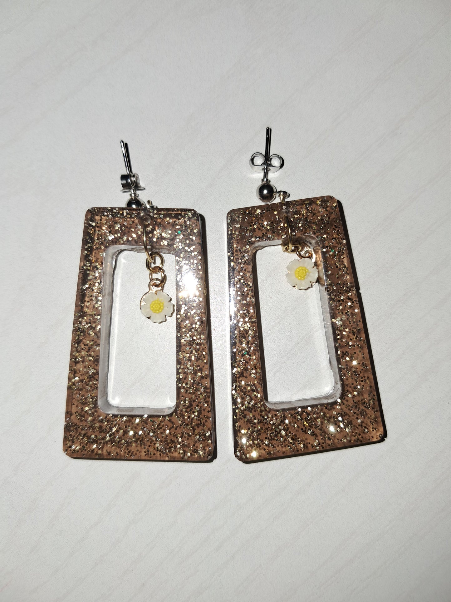 Brown sparkle earrings