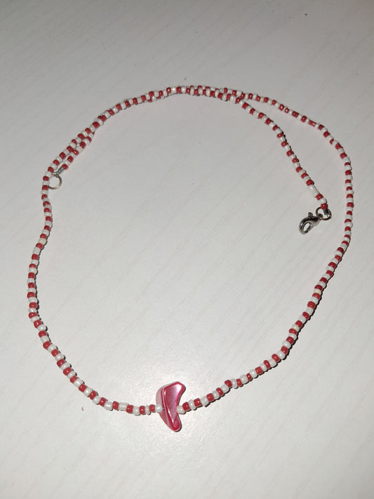 Red and white rock necklace