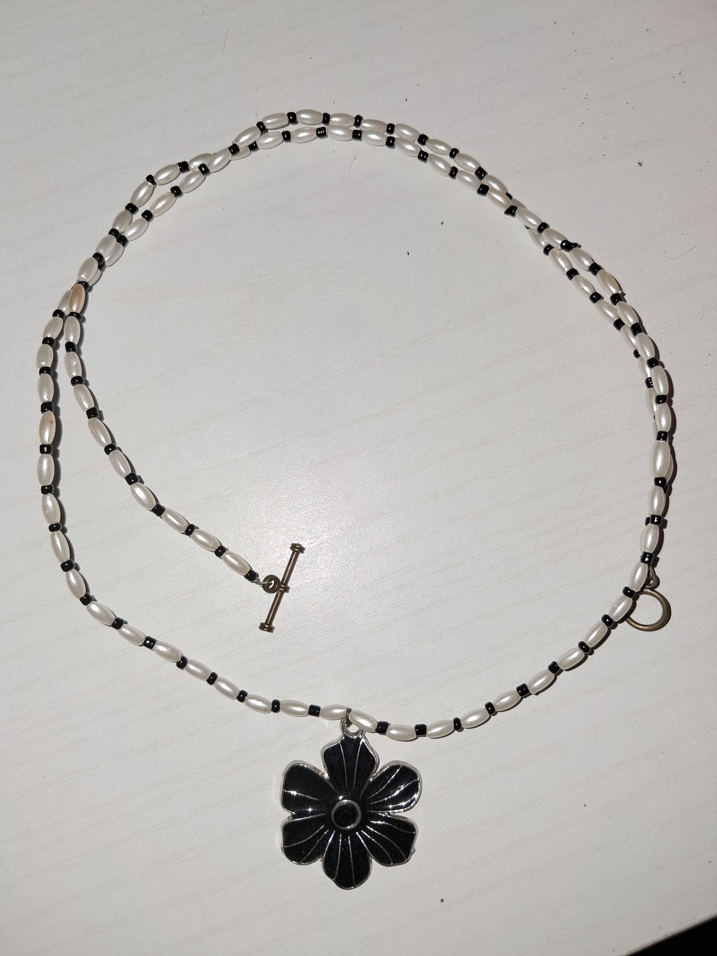 Black flower necklace