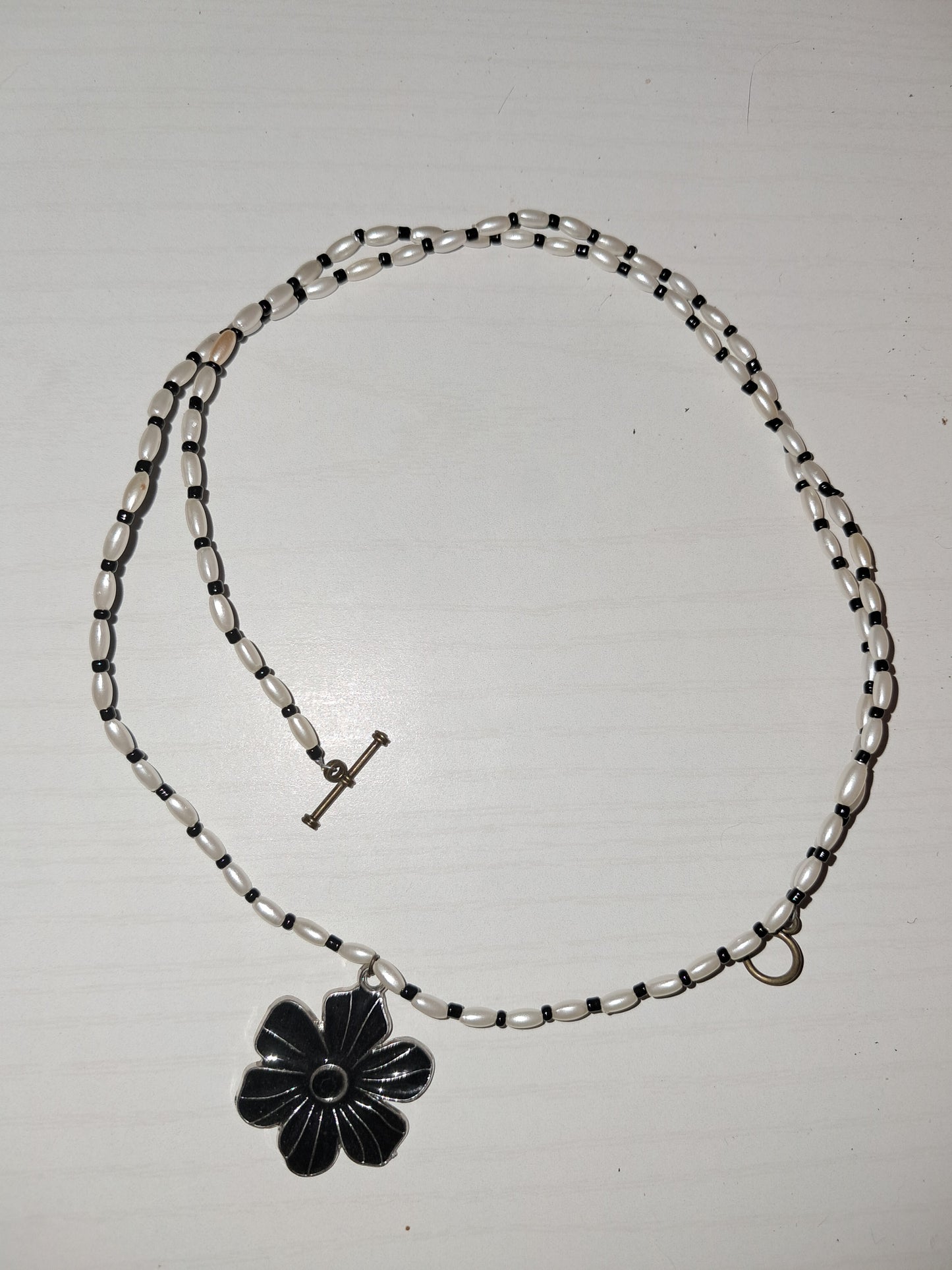 Black flower necklace