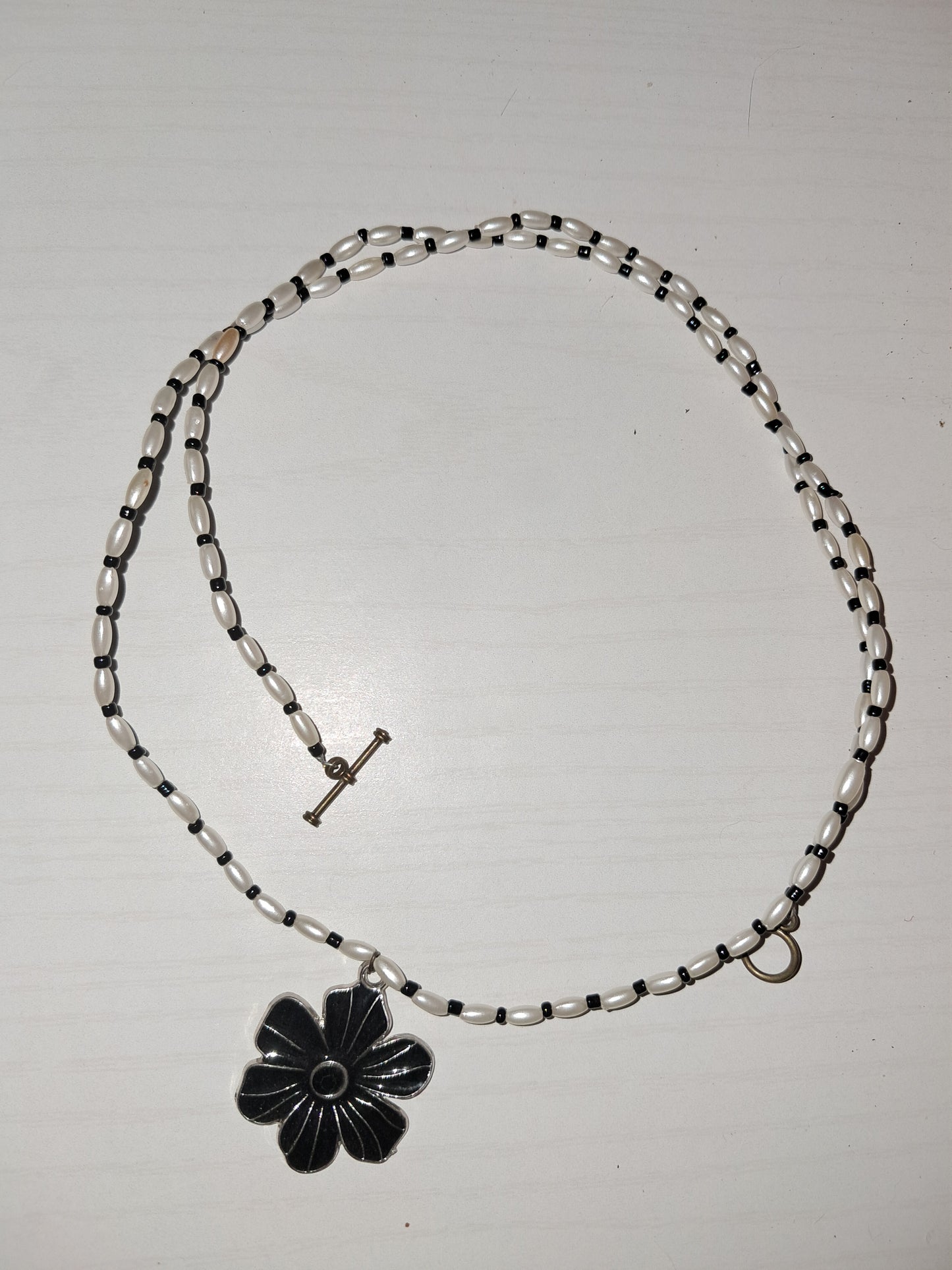 Black flower necklace
