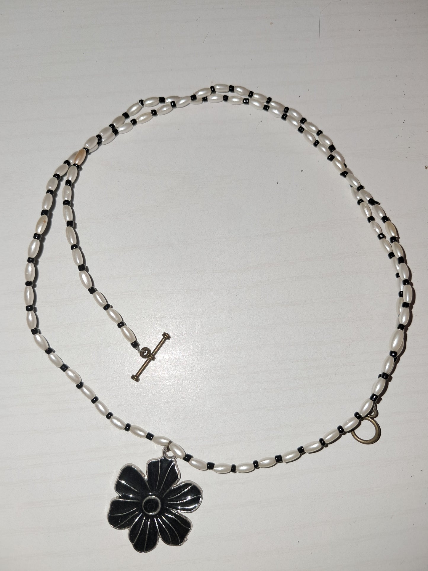 Black flower necklace