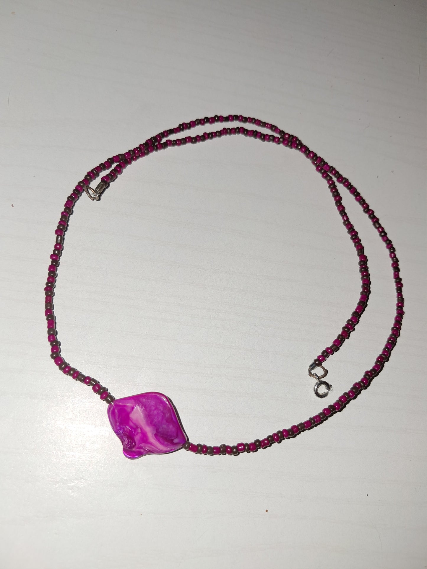 Pink rock necklace
