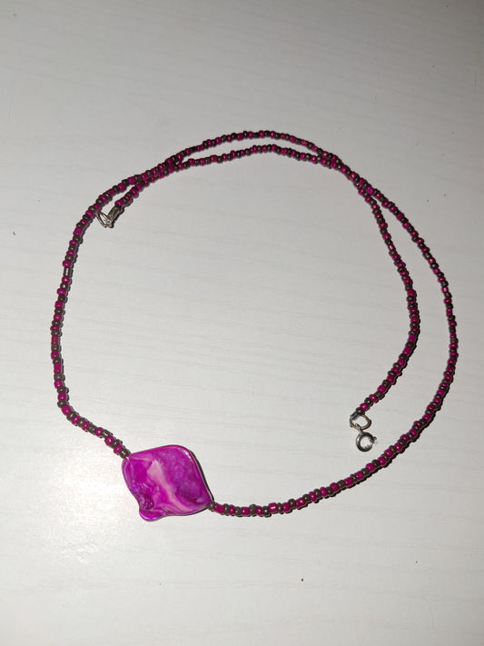 Pink rock necklace