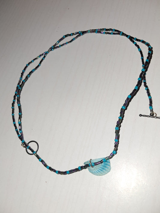 Blue shell necklace