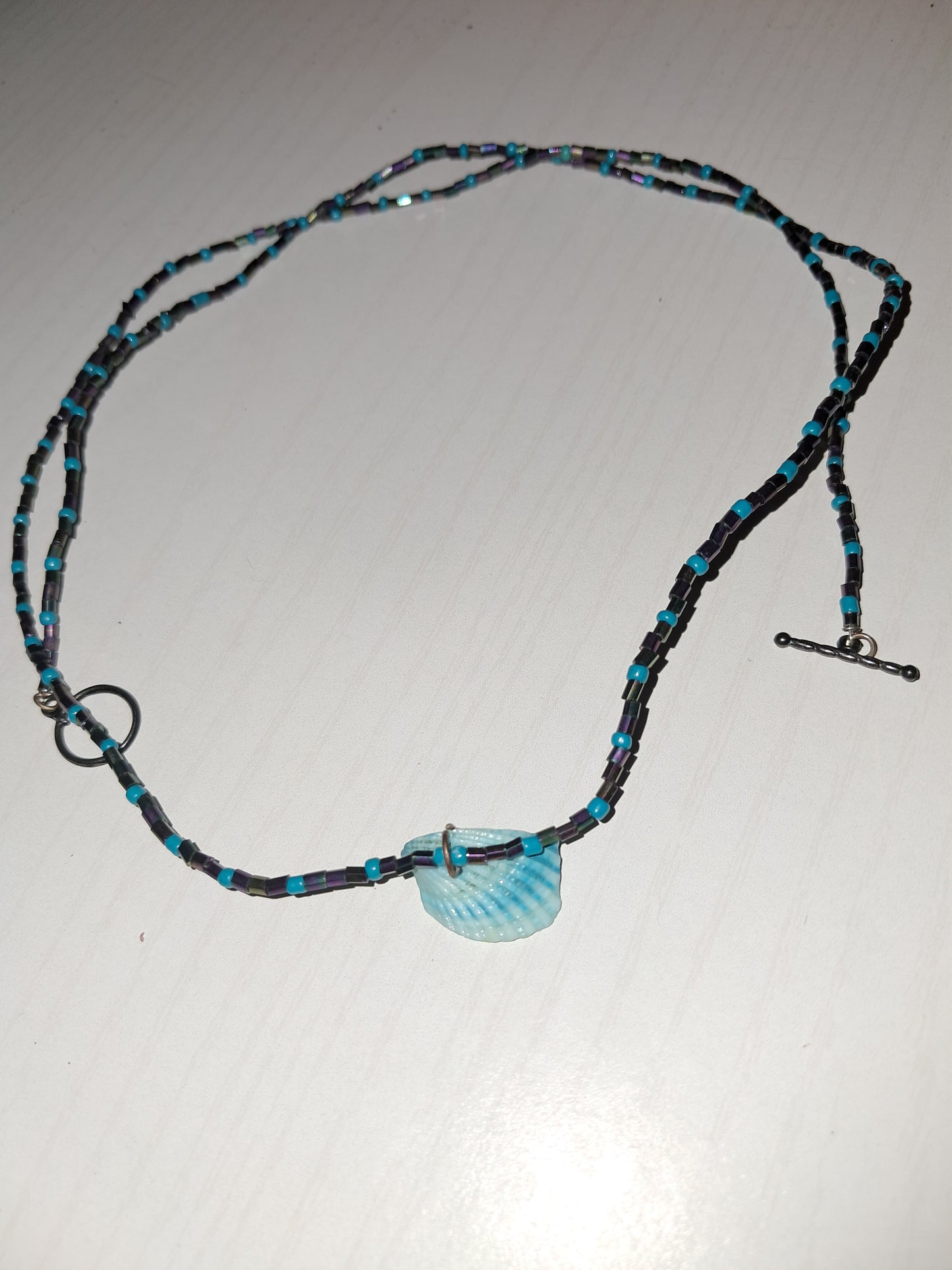 Blue shell necklace