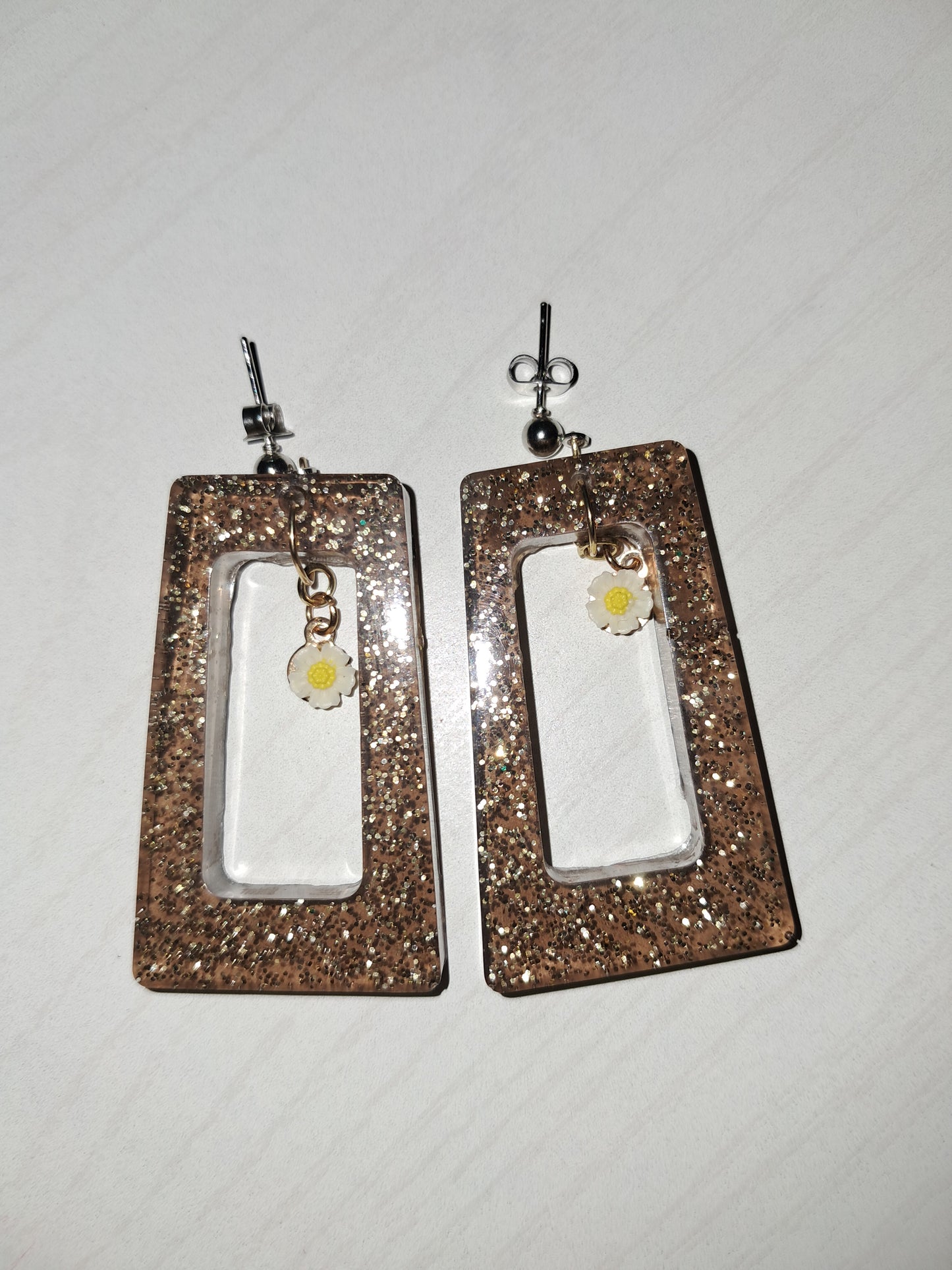 Brown sparkle earrings