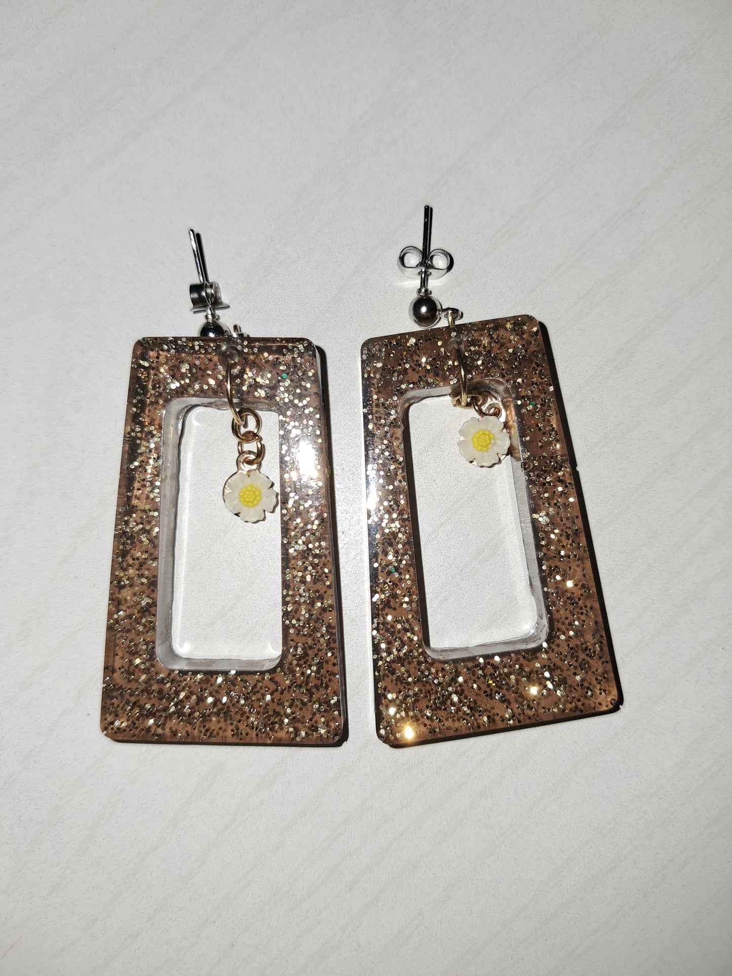 Brown sparkle earrings