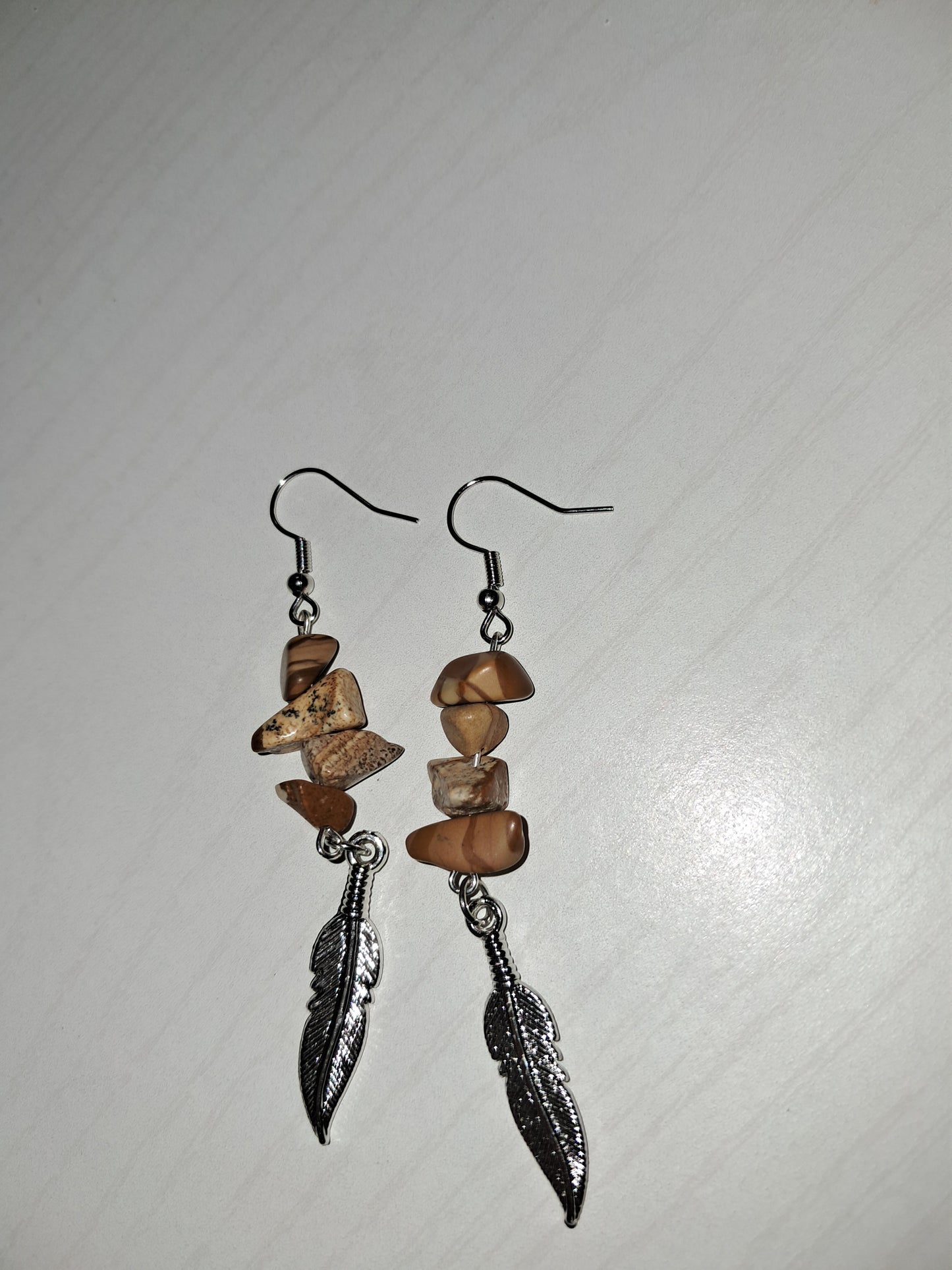 Brown rock earrings