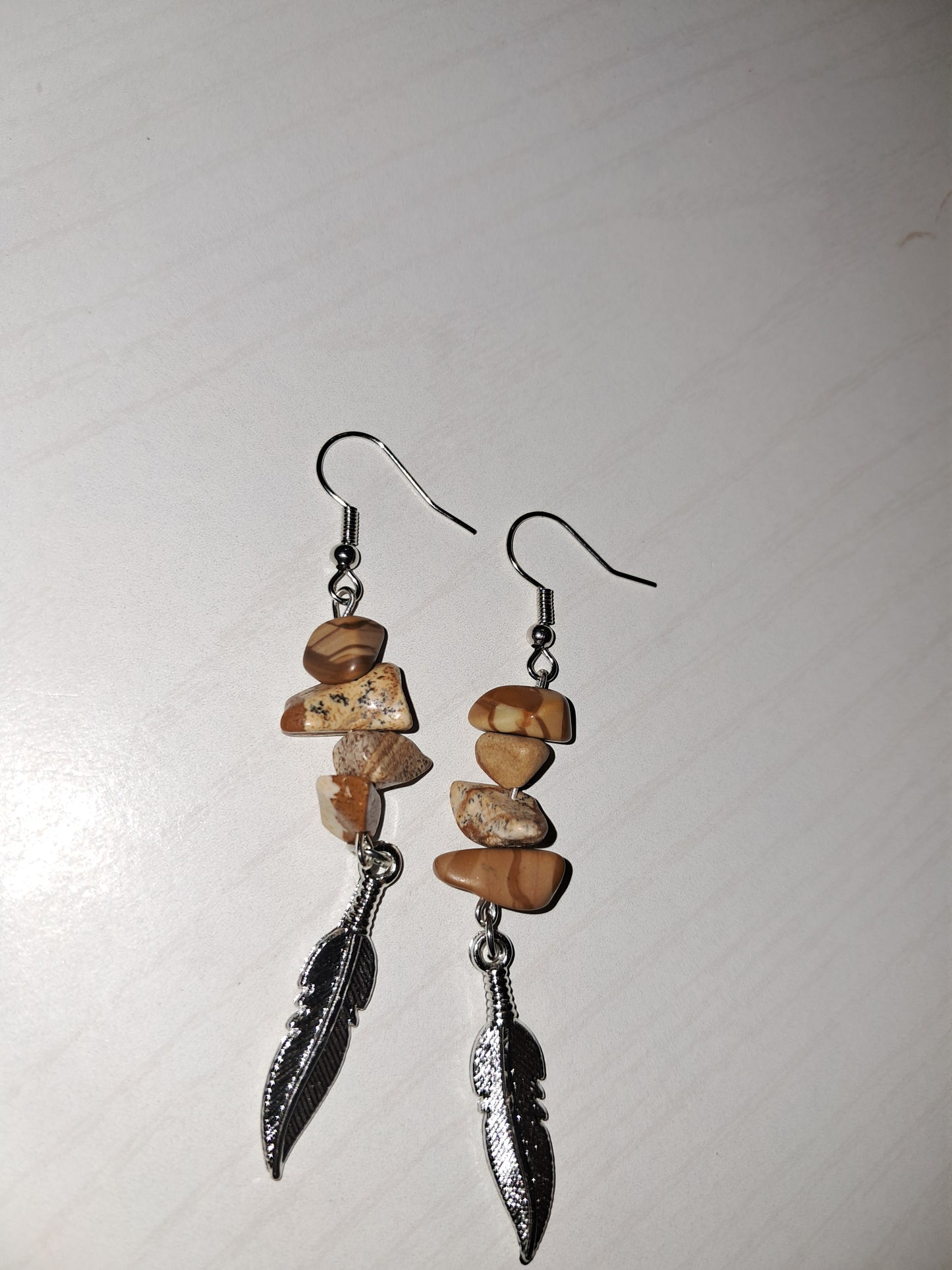 Brown rock earrings